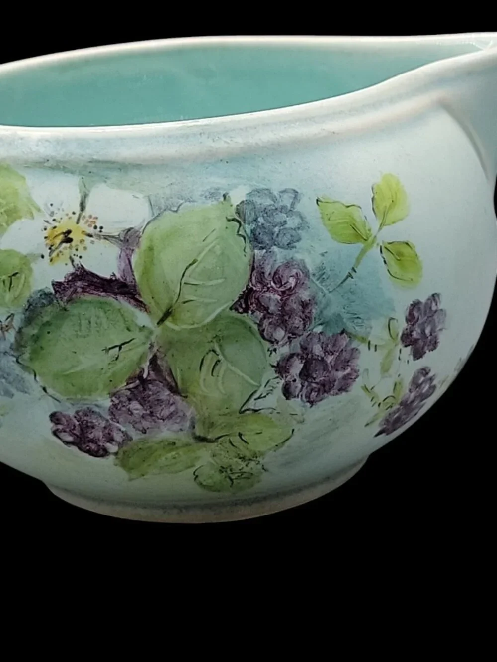Vtg Lu-Ray Pastels Windsor Blue Gravy Boat Hand-Painted by Carmen Bussman 1521